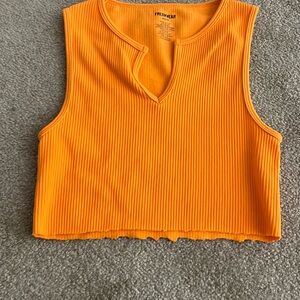 Cropped orange tank top